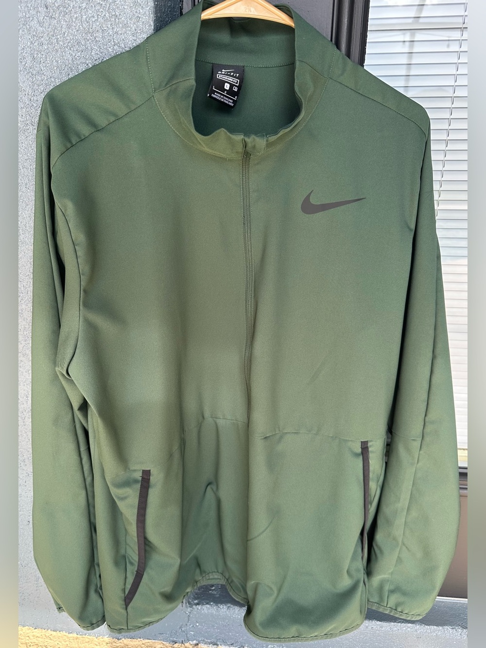 Nike Men's Dri-FIT Flex Woven Training Green Jacket Full Zip Standard Fit Size L
